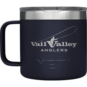 Vail Valley Anglers Logo YETI Rambler Colster Can Insulator in Navy